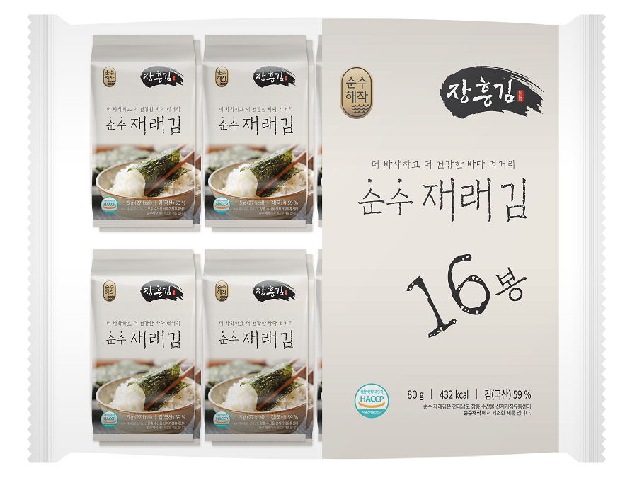 순수 도시락 김 16봉, 친환경 도시락 김 16봉, 친환경 도시락 김 6봉, 친환경 재래 전장김, 순수 재래 전장김