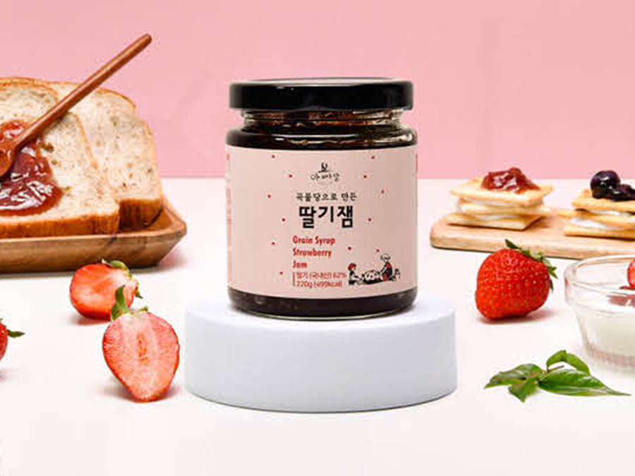 With my dad, sugar-free strawberry jam